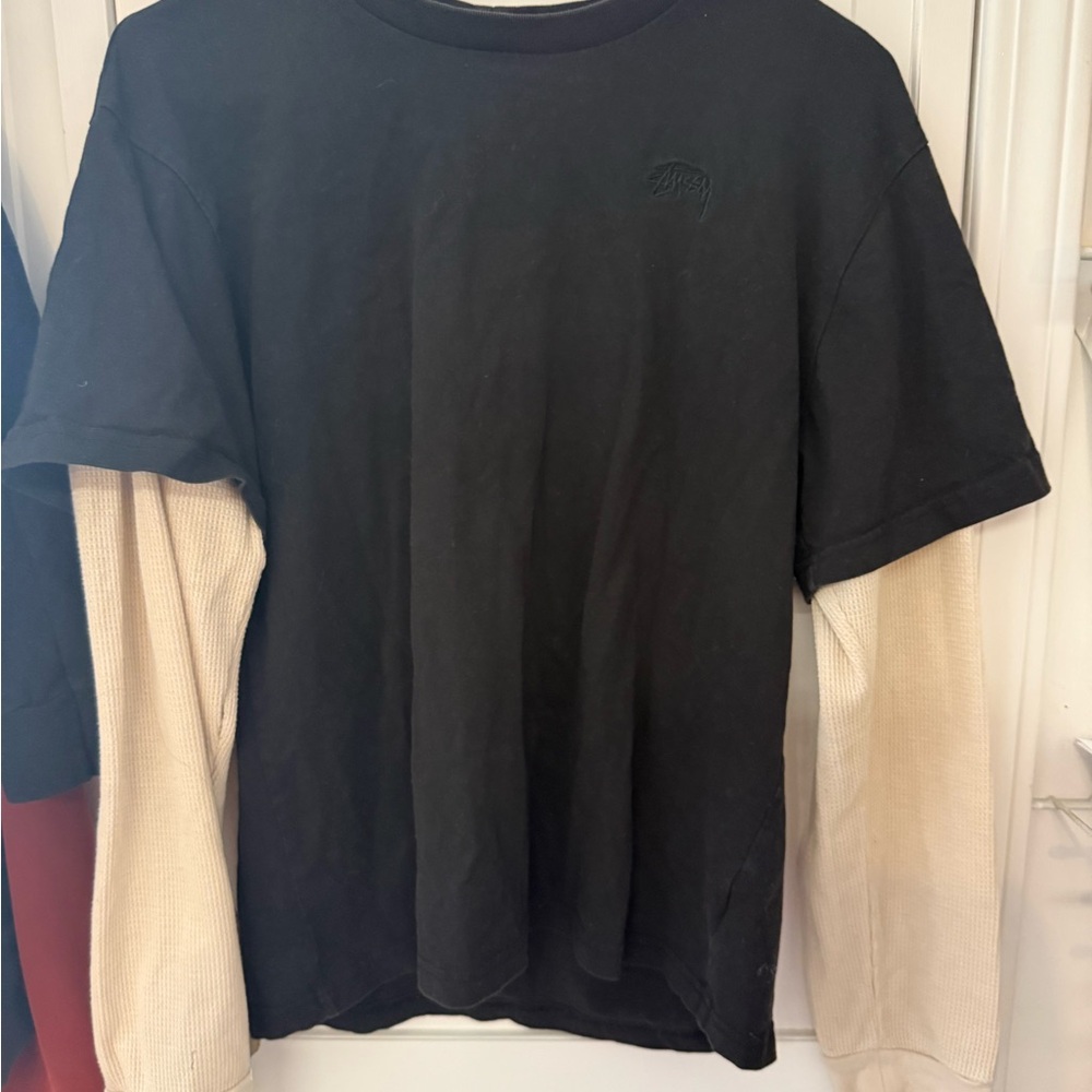 Stussy Black and Cream Layered Women’s Shirt